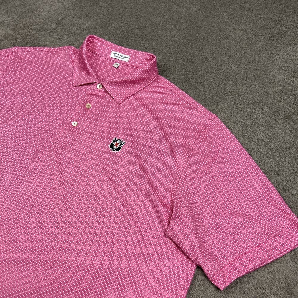 Peter Millar Summer Comfort Golf Polo Shirt Mens Large AOP Lundin Performance